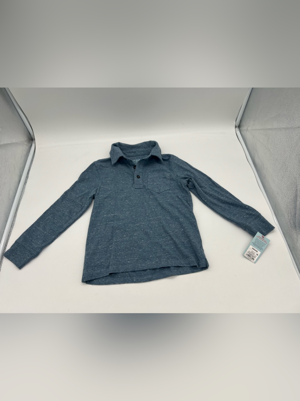 Cat & Jack Boy Long Sleeve Blue Shirt Sz XS 4/5 Collared